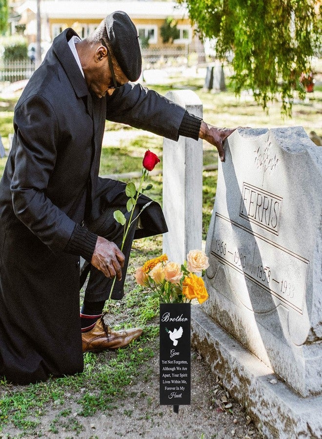 Oooct Brother Metal Cemetery Vases - Grave Decorations with Stake, Memorial Markers, Outdoor Yard Sign - Image 5